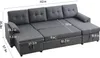 A diagram of a sectional sofa with dimensions labeled. Voir les images du produit