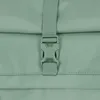 A close-up view of a green buckle and strap on a backpack. Produktbild-Vorschau