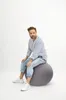Sitzball Gymnastikball Sitting Ball zum aufpumpen Felt grau Produktbild-Vorschau 5
