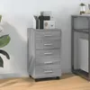 vidaXL Zásuvková skříňka s kolečky Dřevěný materiál Grey Náhled obrázku produktu 2