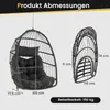 COSTWAY Hängesessel faltbar, Hängekorb Sessel aus PE-Rattan Produktbild-Vorschau 7
