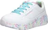 A single white sneaker with colorful accents is shown from a three-quarter side view against a white background. Voir les images du produit