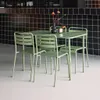 sweeek - Gartentisch + 4 Stühle aus Stahl - Grün Produktbild-Vorschau 4
