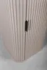 A close-up view of the doors and side of a beige cabinet. Produktbild-Vorschau