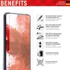 A product image showcasing a screen protector with various benefits listed. Anteprima dell’immagine prodotto