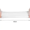 Hands stretching a white fabric material. Produktbild-Vorschau