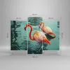 Bild auf Leinwand - Leinwandbild - 3 Teile - Rosa Flamingos Produktbild-Vorschau 3