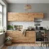 Küche 240 cm - mit schwarzer Arbeitsplatte - Artisan Eiche Produktbild-Vorschau 3