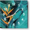 Wanduhr - Quadrat - Glasuhr - Blumen Tropen Blätter - Produktbild-Vorschau 1