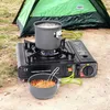 Kochgeschirr-Set Camping Outdoor Grün, Aluminiumtopf und Produktbild-Vorschau 2