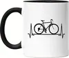 Fahrrad Tasse Schwarz Heartbeat Geschenk Fahrradfahrer Produktbild-Vorschau 1