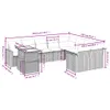 10-tlg. Garten-Sofagarnitur mit Kissen Grau Poly Rattan Produktbild-Vorschau 3