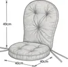 A sketch of a chair cushion with dimensions indicated. Produktbild-Vorschau