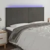 vidaXL LED Kopfteil Dunkelgrau 200x5x118/128 cm Samt -  Produktbild-Vorschau 9