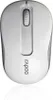 A top-down view of a white wireless optical mouse with a gray scroll wheel and gray accents on the sides. The brand logo is visible on the mouse. Anteprima dell’immagine prodotto