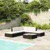 vidaXL Set di 6 pezzi da giardino con cuscini in polirattan Anteprima dell’immagine prodotto 2