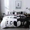 Bettwäsche 240x220 cm Paare Liebe 3 Teilig Schwarz und weiß Produktbild-Vorschau 1