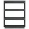 vidaXL Bücherregal/Raumteiler Grau 80x35x103 cm Massivholz Produktbild-Vorschau 5