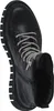 A top-down view of a black boot with silver laces. Anteprima dell’immagine prodotto