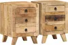 vidaXL Nachttische 2 Stk. 37x32x50 cm Raues Massivholz Produktbild-Vorschau 8