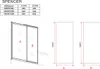 A diagram showing the dimensions of a shower enclosure, with a table of sizes and corresponding measurements. Produktbild-Vorschau