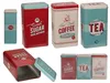 A collection of vintage-style metal tins for coffee, tea, and sugar. Produktbild-Vorschau