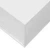 A close-up, angled view of the corner of a white, modern TV stand with drawers. Anteprima dell’immagine prodotto