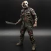 A full-body shot of a Jason Voorhees action figure holding a machete, against a black background. Produktbild-Vorschau