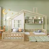 STILVORA  Kinderbett 90x200/140x70 Holzbett mit Fenster und Produktbild-Vorschau 4