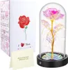 Rose im Glas mit Lichter Blume im Glaskuppel Künstliche Produktbild-Vorschau 1