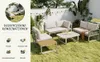 MERAX Gartenlounge-Set 4-tlg. aus Leder-Rattan-Einzelsofa Produktbild-Vorschau 8