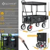 A product image showing a foldable wagon with various specifications and details. Produktbild-Vorschau