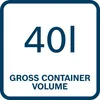 A graphic displaying the text '401' and 'GROSS CONTAINER VOLUME' within a rounded square border. Anteprima dell’immagine prodotto