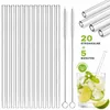 20 Glas Strohhalme + 5 Bürsten Trinkhalme Glashalme Produktbild-Vorschau 1