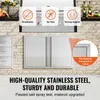 A stainless steel outdoor kitchen cabinet with informational overlays and text. Anteprima dell’immagine prodotto