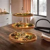 grand présentoir "Ovale" en bois de manguier, 3 étages, Voir les images du produit 1