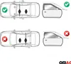 Diagrams showing correct and incorrect placement of a roof rack on a car. Produktbild-Vorschau