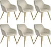 Chaise MARILYN Effet velours style scandinave - crème/or, Voir les images du produit 1
