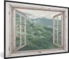 MuchoWow® Gerahmtes Poster Aussicht - Berg - Holz 90x60 cm Produktbild-Vorschau 1