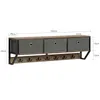 SoBuy Wandgarderobe Aufbewahrungsmöbel dunkelbraun Produktbild-Vorschau 3