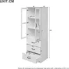 OKWISH Vitrine avec Éclairage LED et 3 Tiroirs - Armoire Voir les images du produit 4