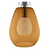 A single ceiling light fixture with an orange glass shade and a silver top. Produktbild-Vorschau