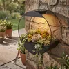 levandeo Solar Wandlampe Blumentopf Metall Schwarz - LED Produktbild-Vorschau 4