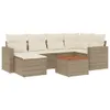 Design 7-tlg. Garten-Sofagarnitur mit Kissen Beige Poly Produktbild-Vorschau 2