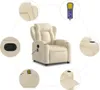 vidaXL Massagesessel Creme Stoff Produktbild-Vorschau 7