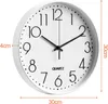 Wanduhr, 30 cm, Leises Quarzwerk, Modernes Minimalistisches Produktbild-Vorschau 2