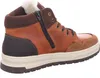 Side view of a brown leather bootie with a zipper. Anteprima dell’immagine prodotto