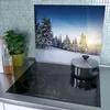 Spritzschutz Herdabdeckplatte Schneidebrett aus Glas Schnee Produktbild-Vorschau 3