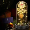 Rose im Glas mit Lichter Blume im Glaskuppel Künstliche Produktbild-Vorschau 3