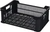 A black plastic crate for fruits and vegetables. Anteprima dell’immagine prodotto